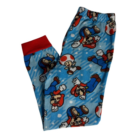 Nintendo Super Mario and Toad Fleece Pajama Bottoms Size (M) Boys - Picture 1 of 2